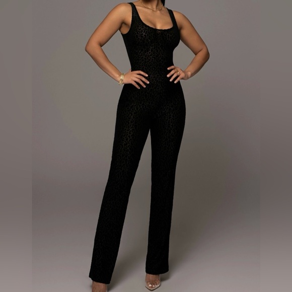 JLUXLABEL Pants - Black Leopard print bottom